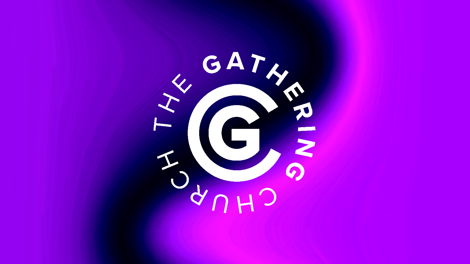 The Gathering Church Logo on a purple/magenta background